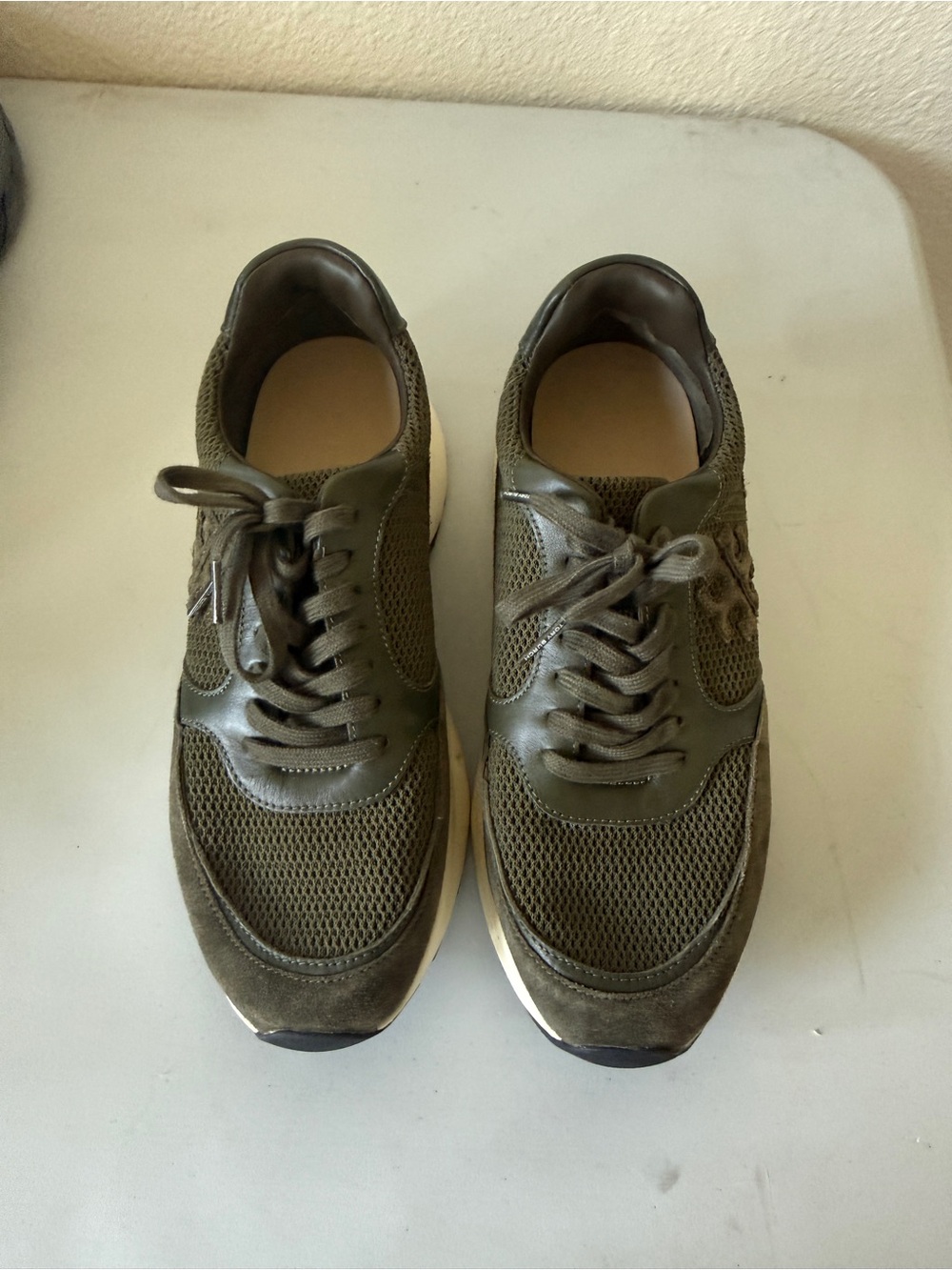 TORY BURCH Kick Trainer Chevron Mesh Platform Sneaker SZ 10